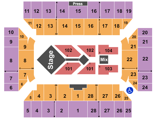 Visions Veterans Memorial Arena Casting Crowns Seating Chart