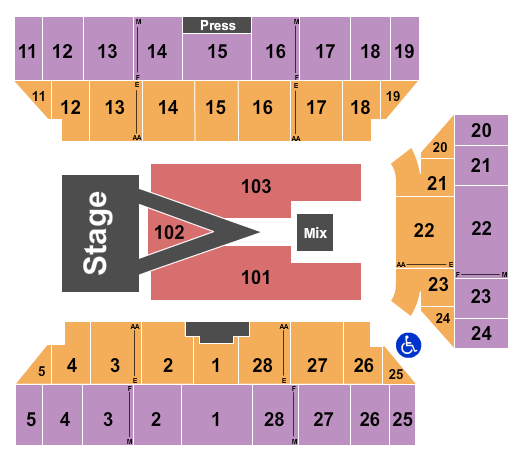 Visions Veterans Memorial Arena seating chart event tickets center