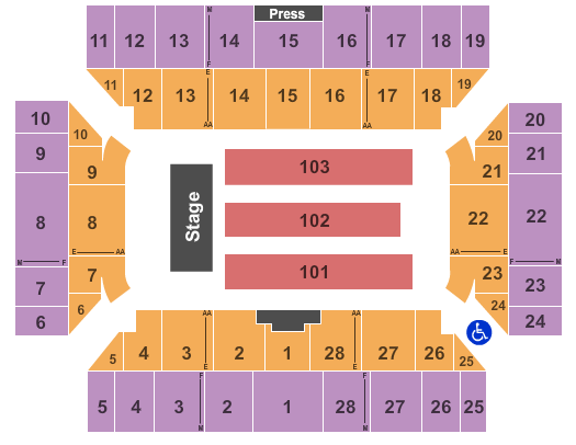 Visions Veterans Memorial Arena Half House Seating Chart