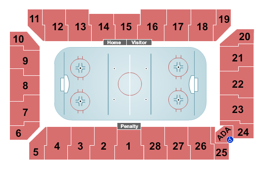 Visions Veterans Memorial Arena Hockey Seating Chart
