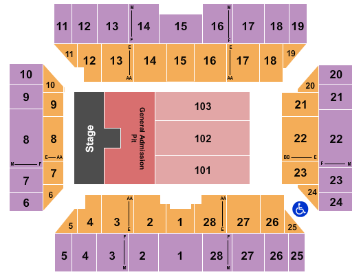 Visions Veterans Memorial Arena Walker Hayes Seating Chart