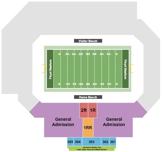 Floyd Stadium Contest of Champions Seating Chart