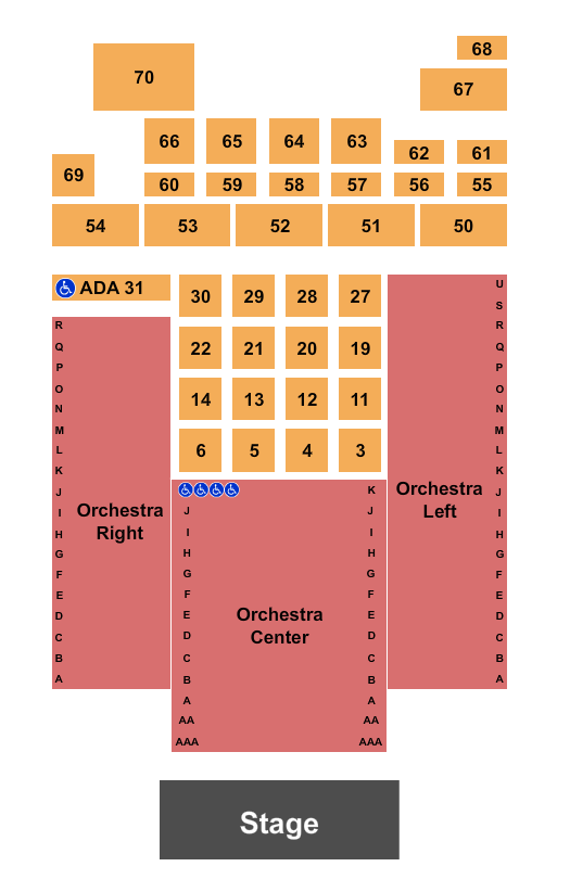 Flying Monkey Movie House & Performance Center Seating Map