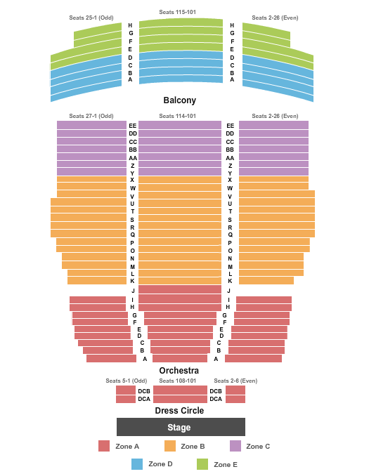Flynn Center for the Performing Arts Seating Chart
