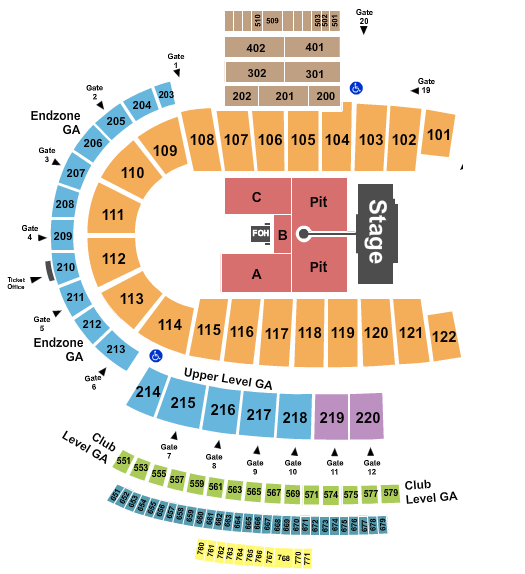 Folsom Field Endstage GA Pit 2 Seating Chart