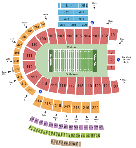 Folsom Field Football Seating Chart