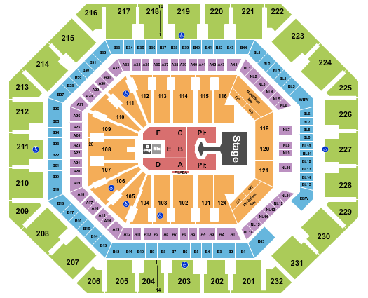 Footprint Center Disturbed Seating Chart