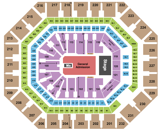 seating chart for Footprint Center - Endstage GA Floor/Pit ADA - eventticketscenter.com