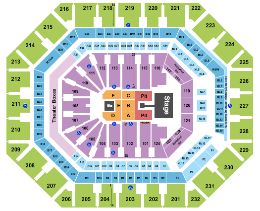 Mortgage Matchup Center Endstage GA Pit w/ Catwalk Seating Chart