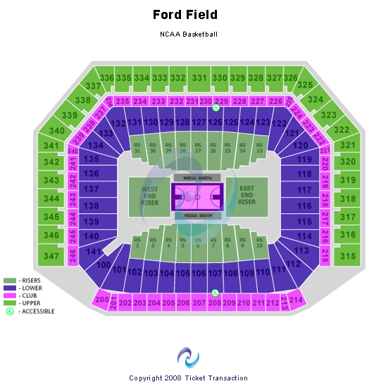 Ford Field Basketball Seating Chart