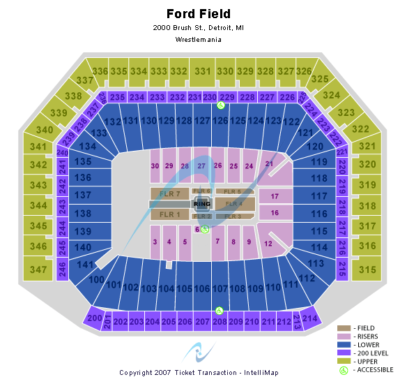 Ford Field WWE Seating Chart