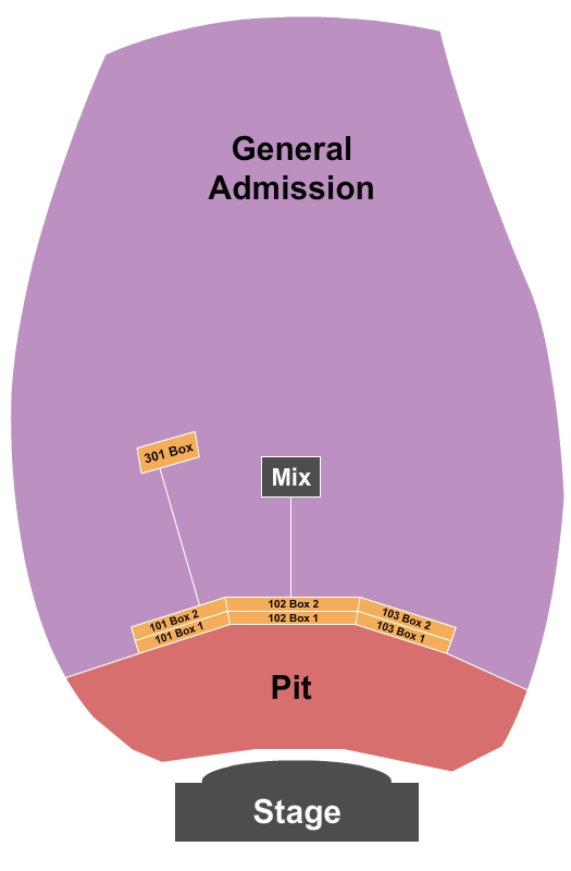 seating chart for Ford Amphitheater at Coney Island Boardwalk - Pit/GA/Boxes - eventticketscenter.com