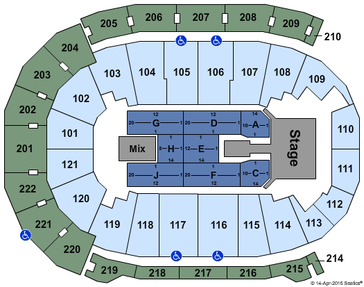 Ford Center - IN Aerosmith Seating Chart