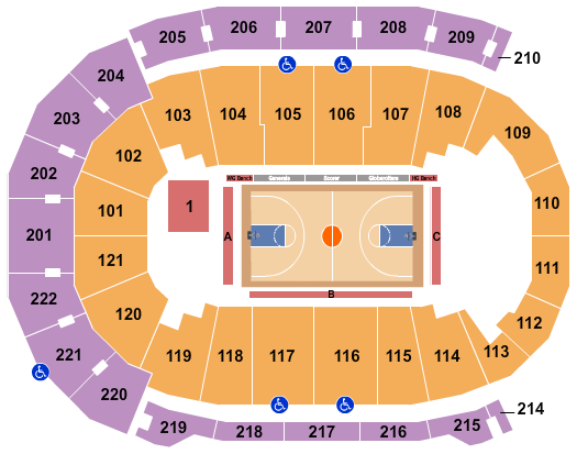 Ford Center - IN Basketball - Globetrotters Seating Chart