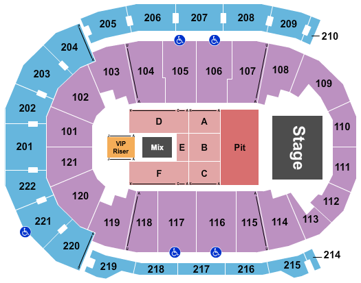 Ford Center - IN Breaking Benjamin Seating Chart