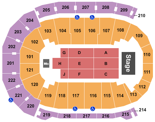 Ford Center - IN End Stage Seating Chart