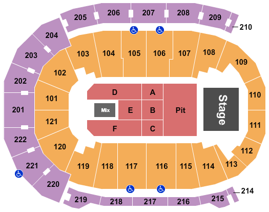 Ford Center - IN Endstage Pit 2 Seating Chart