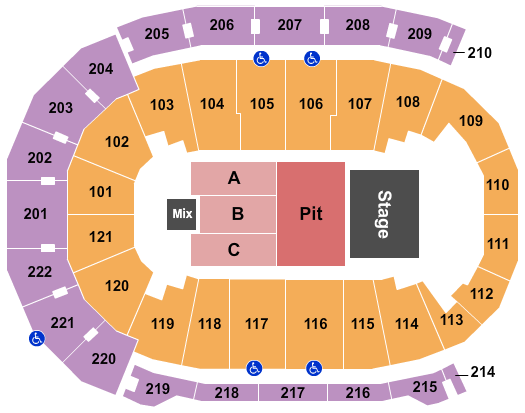 Ford Center - IN Endstage Pit Seating Chart