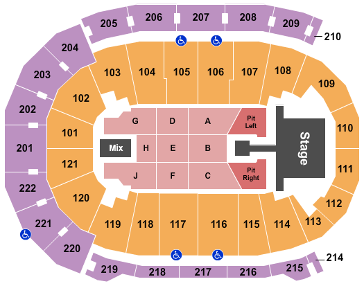 seating chart for Ford Center - IN - Kane Brown - eventticketscenter.com