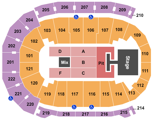 Ford Center - IN Lady A Seating Chart