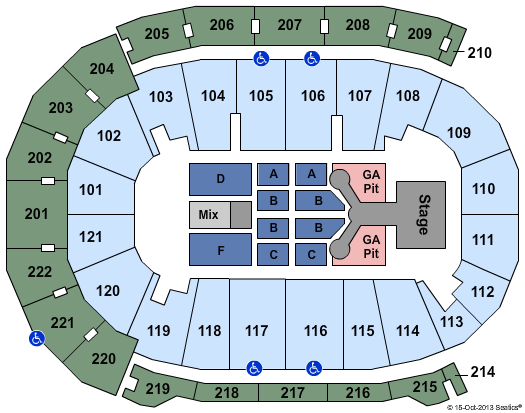 Ford centre evansville seating chart #4