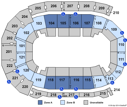 Ford Center - IN Monster Jam - Int Zone Seating Chart