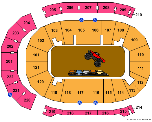 Ford Center - IN Monster Jam Seating Chart