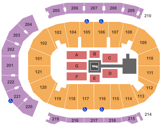 Ford Center - IN WWE Seating Chart