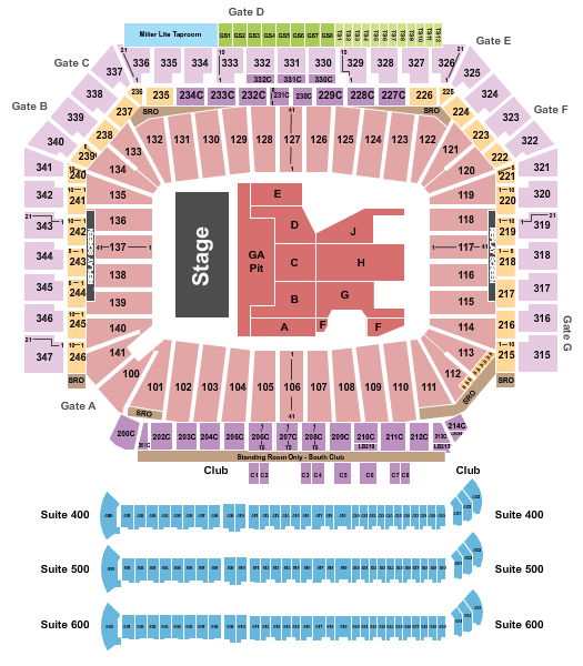 Ford Field Chris Stapleton Seating Chart