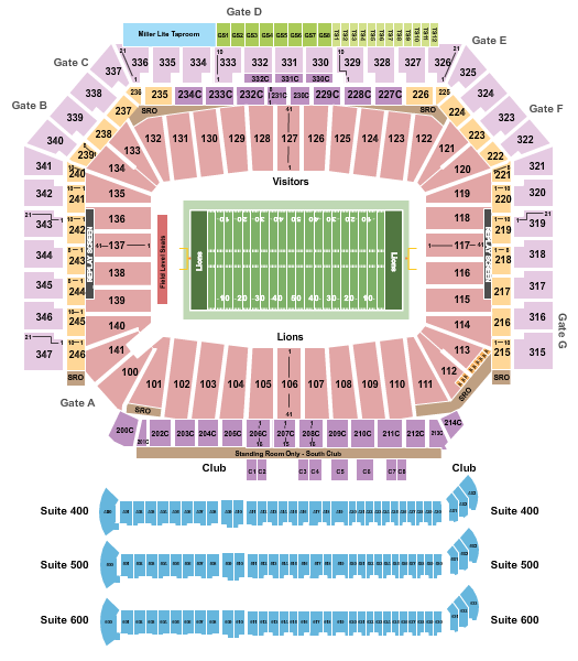 Ford Field DCI Seating Chart