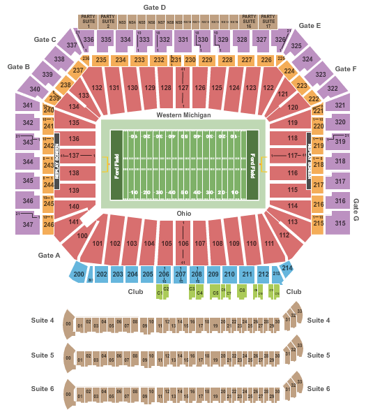 Ford Field Football MAc Championship Seating Chart