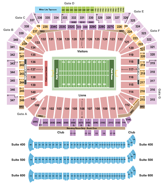 Ford Field Seating Chart & Seating Maps Detroit