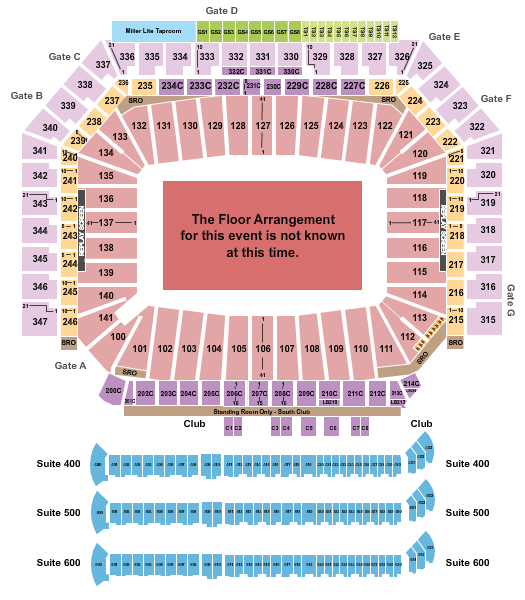 Ford Field Generic Floor Seating Chart