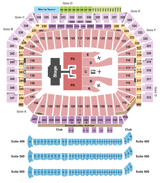 Ford Field Luke Combs Seating Chart