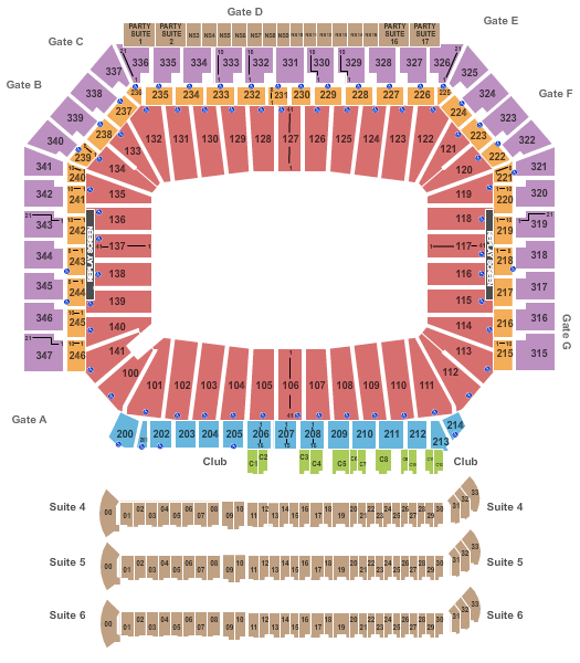 seating chart for Ford Field - Open Floor - eventticketscenter.com