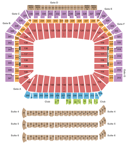 seating chart for Ford Field - Supercross - eventticketscenter.com