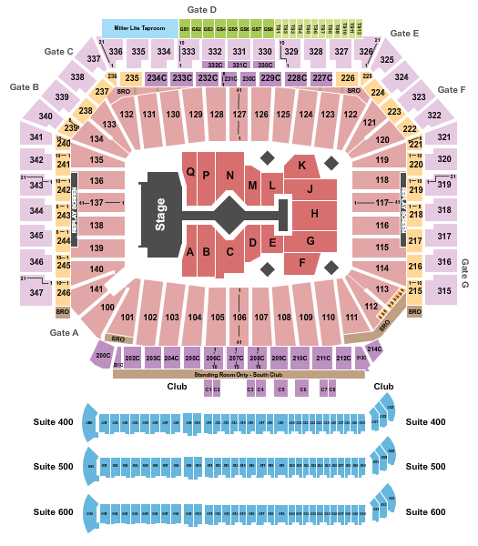 seating chart for Ford Field - Taylor Swift 2023 - eventticketscenter.com