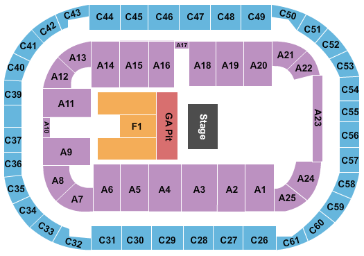 Arena At Ford Idaho Center Megadeth Seating Chart