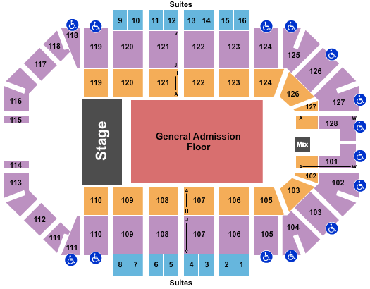 Ford Park Arena Five Finger Death Punch Seating Chart