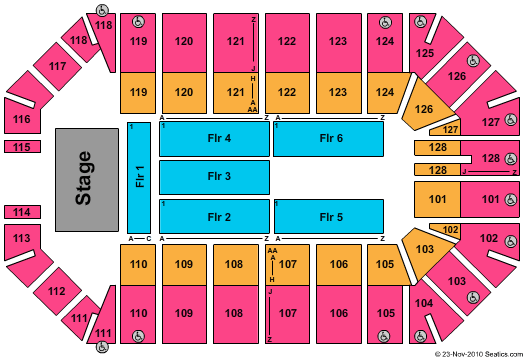 Ford Park Arena End Stage Seating Chart