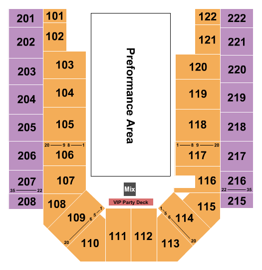 Ford Wyoming Center Bullfighting Seating Chart