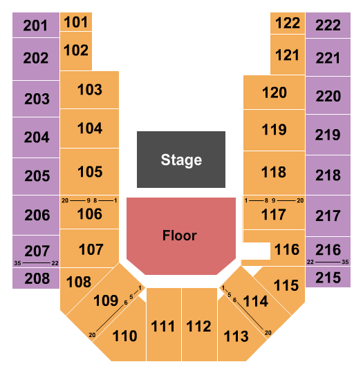 Ford Wyoming Center Half House GA 2 Seating Chart