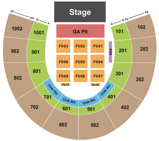 Forest Hills Stadium Endstage Small Pit Seating Chart