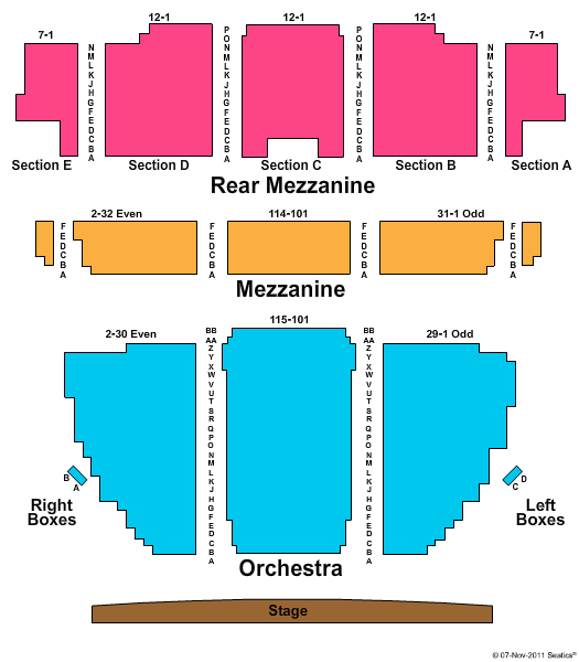 Forrest Theatre End Stage Seating Chart