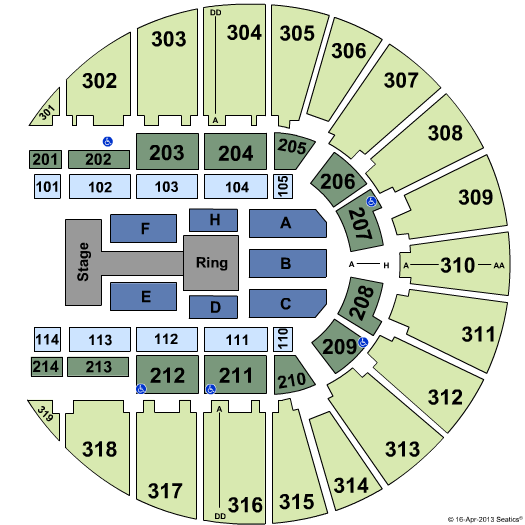 Fort Worth Convention Center Arena Wrestling Seating Chart