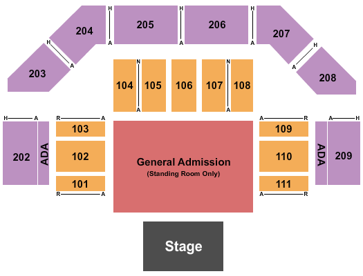 Forum River Center Arena Endstage GA Floor 2 Seating Chart