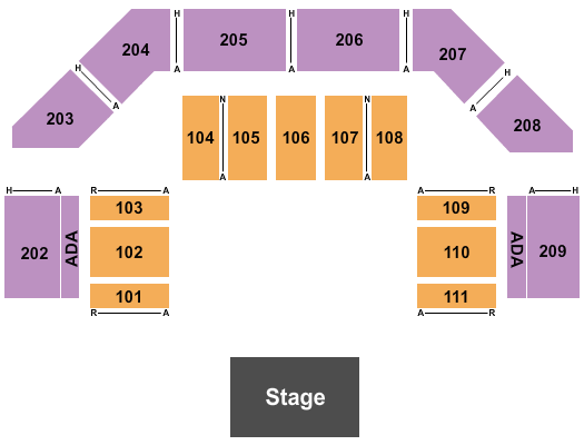 Forum River Center Arena Endstage Seating Chart