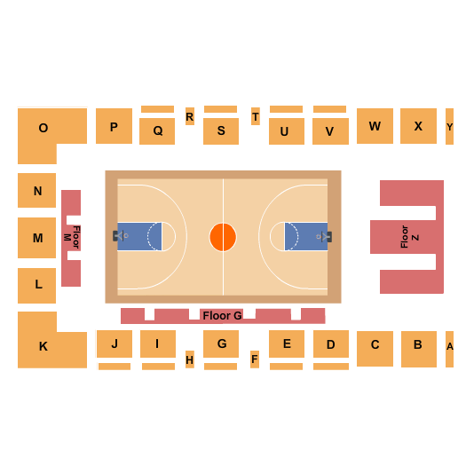 Foster Auditorium Volleyball Seating Chart