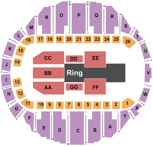 Foster Communications Coliseum WWE Seating Chart
