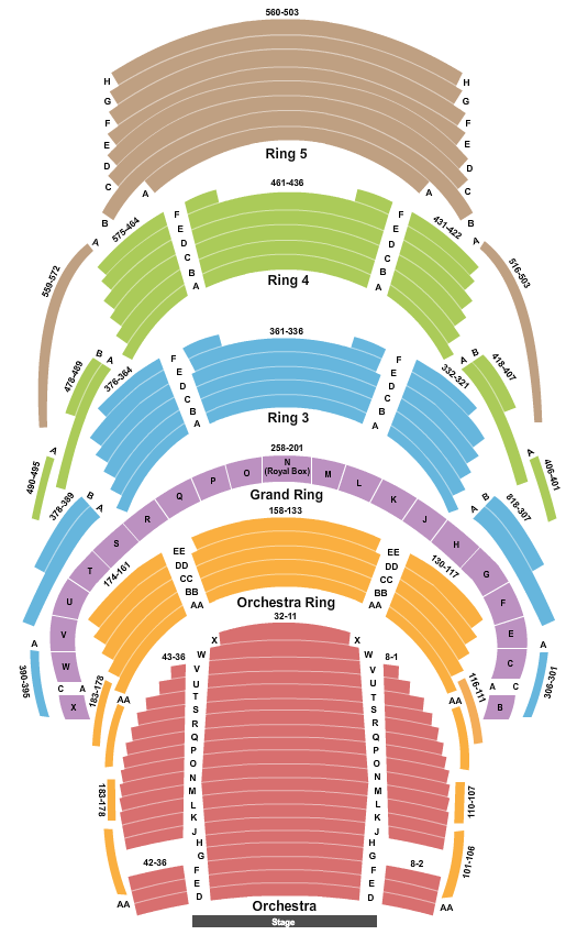 Four Seasons Centre Seating Map